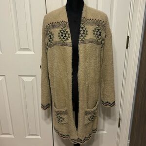 Oceanus Long Open Front Cardigan Sweater